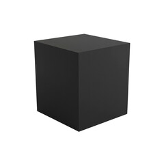 Abstract Black Cube Minimalist 3D Geometric Shape