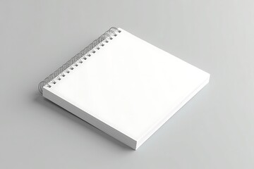 Blank spiral notepad mockup clean white pages gray