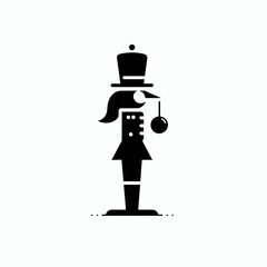 Fototapeta premium very simple flat and single minimalist Nutcracker Silhouettes in black on a white background