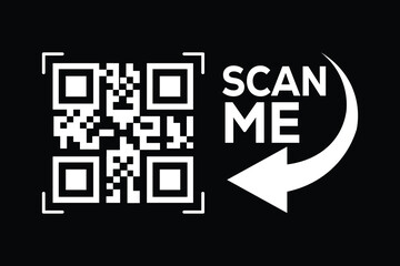 QR code scan icon set. Scan me frame. QR code scan for smartphone. QR code for mobile app, payment and identification. Vector illustration.
