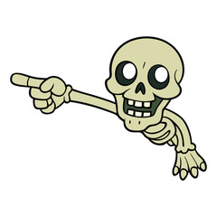 A creepy skeleton hand with bony fingers eerily extended, pointing forward with a chilling, menacing vibe—perfect for horror, Halloween, or spooky themes.