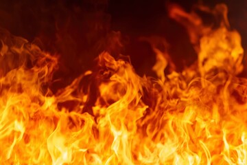 Fiery flames blaze intensely