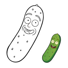 A quirky sliced-head pickle with exaggerated features, oozing juicy brine and bold attitude—perfect for fun, edgy food art or offbeat character designs.