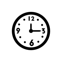 clock icon silhouette vector illustration clipart