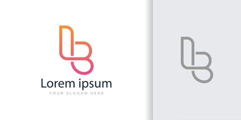 letter lb logo icon template design vector 