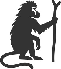 Vector animal baboon silhouette