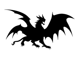Wyvern Silhouettes Wyvern Vector Wyvern Clipart image with white background