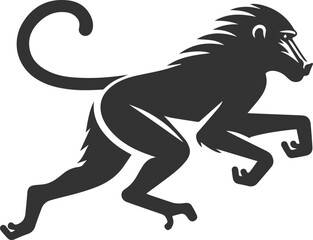 Vector animal baboon silhouette