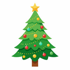 Christmas tree isolated on white background