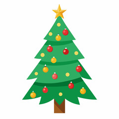 Christmas tree isolated on white background