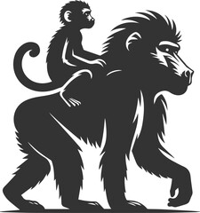 Vector animal baboon silhouette