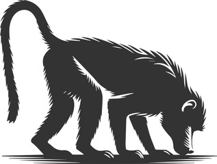 Vector animal baboon silhouette