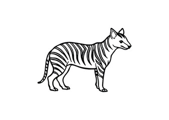 Fototapeta premium Silhouette of Tasmanian tiger isolated on a white background