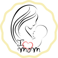 mothers day sticker in vector format