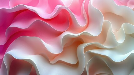Fototapeta premium Abstract Pink and White Wave Texture: A Serene Visual Symphony