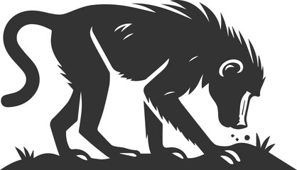 Vector animal baboon silhouette