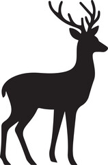 Vector deer silhouette isolated on white background.