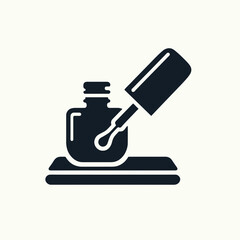 very simple flat and single minimalist Nail Polisher Silhouettes in black on a white background 