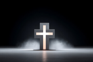 Fototapeta premium cross with light dust particles