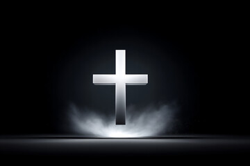 Obraz premium cross with light dust particles