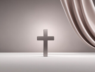Fototapeta premium cross with light silk texture
