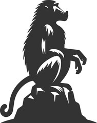 Vector animal baboon silhouette