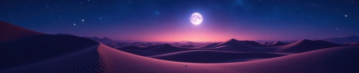Vast, starlit desert; dunes bathed in moonlight, desert, dunes, environment