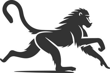Vector animal baboon silhouette