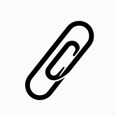very simple flat and single minimalist Paperclip Chain Silhouettes in black on a white background 