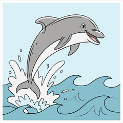 dolphin illustrator vector image design