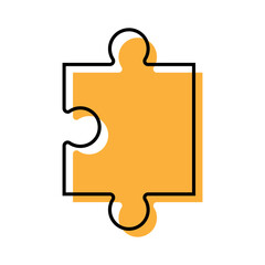 Puzzle Piece Illustration with Cartoon Design. Isolated on White Background.