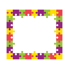 Autism Awareness Puzzle Piece Vector with Colorful Clipart Design

