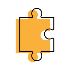 Obraz premium Puzzle Piece Illustration with Cartoon Design. Isolated on White Background.