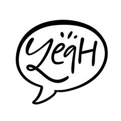 A Playful and Engaging Speech Bubble Design featuring Unique and Creative Typography