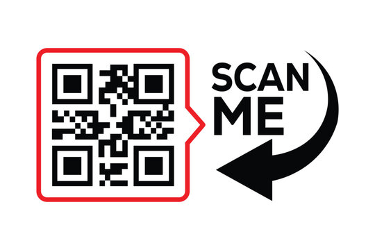 QR code scan icon set. Scan me frame. QR code scan for smartphone. QR code for mobile app, payment and identification. Vector illustration.