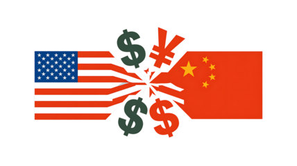  US and EU flags, symbolizing disrupted global trade