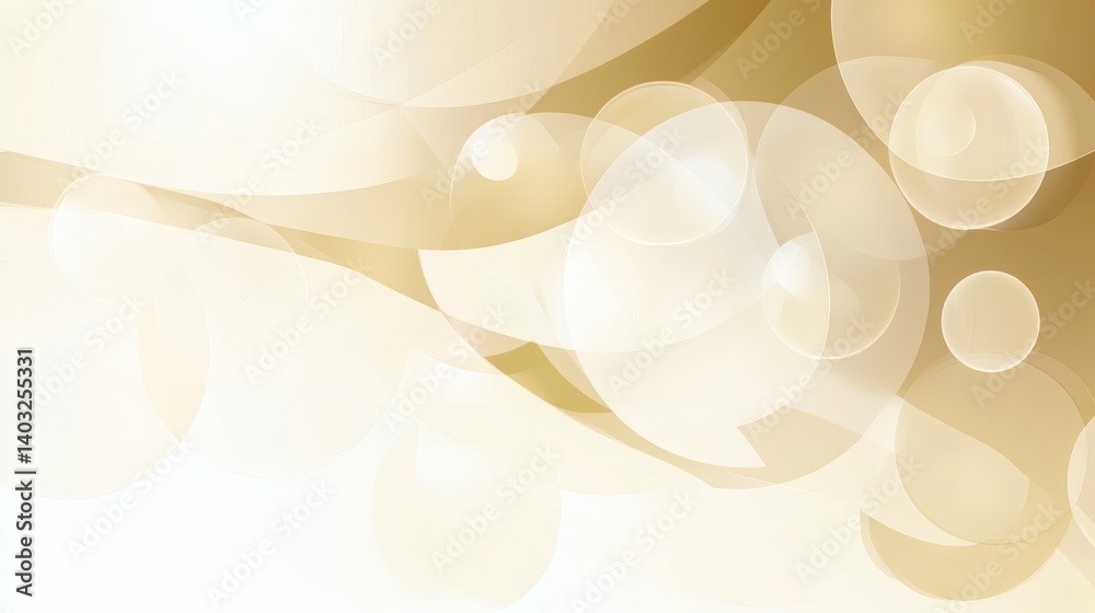 Wall mural abstract background design with translucent circles and flowing lines.