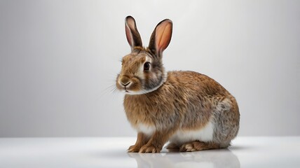 Obraz premium white rabbit on white background