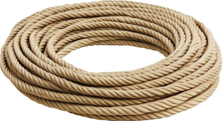 Beige Rope Coil Isolated on transparent Background 