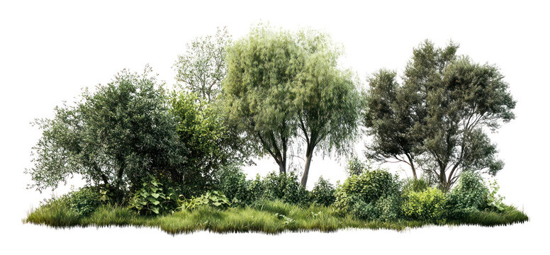 PNG Group of different trees landscape outdoors scenery.