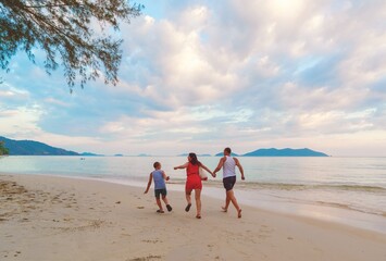 family on the beach