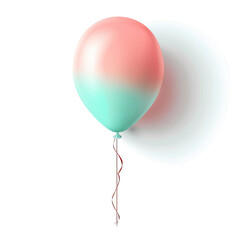 A colorful balloon with a gradient design, perfect for celebrating special occasions. isolated on transparent background Generative Ai.