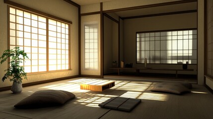minimalistic contemporary living room design, wabi sabi japanees style