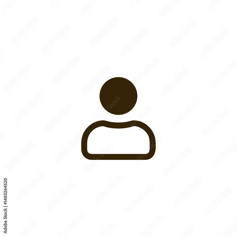 Fototapete Simple Minimalist Person Icon User Profile Symbol, Avatar, Vector Graphic Design Element for Websites and Applications