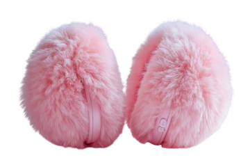 Fluffy Pink Fur Earmuffs Cozy Winter Accessory Soft Plush Texture Perfect for Cold Weather Stylish Warm Ear Protection
