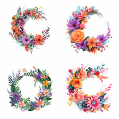 Vibrant floral wreaths in a variety of colors.