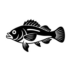 rockfish icon, rockfish silhouette vector illustration-simple silhouette illustration of rockfish, perfect for rockfish logos and icons