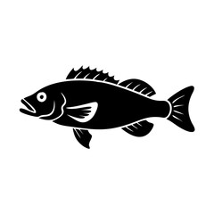 rockfish icon, rockfish silhouette vector illustration-simple silhouette illustration of rockfish, perfect for rockfish logos and icons