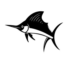 sailfish icon, sailfish silhouette vector illustration-simple silhouette illustration of sailfish, perfect for sailfish logos and icons