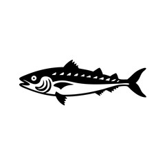 spanish mackerel icon, spanish mackerel silhouette vector illustration-simple silhouette illustration of spanish mackerel, perfect for spanish mackerel logos and icons
